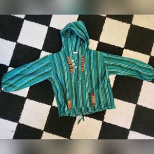 Striped Green and Blue Hoodie